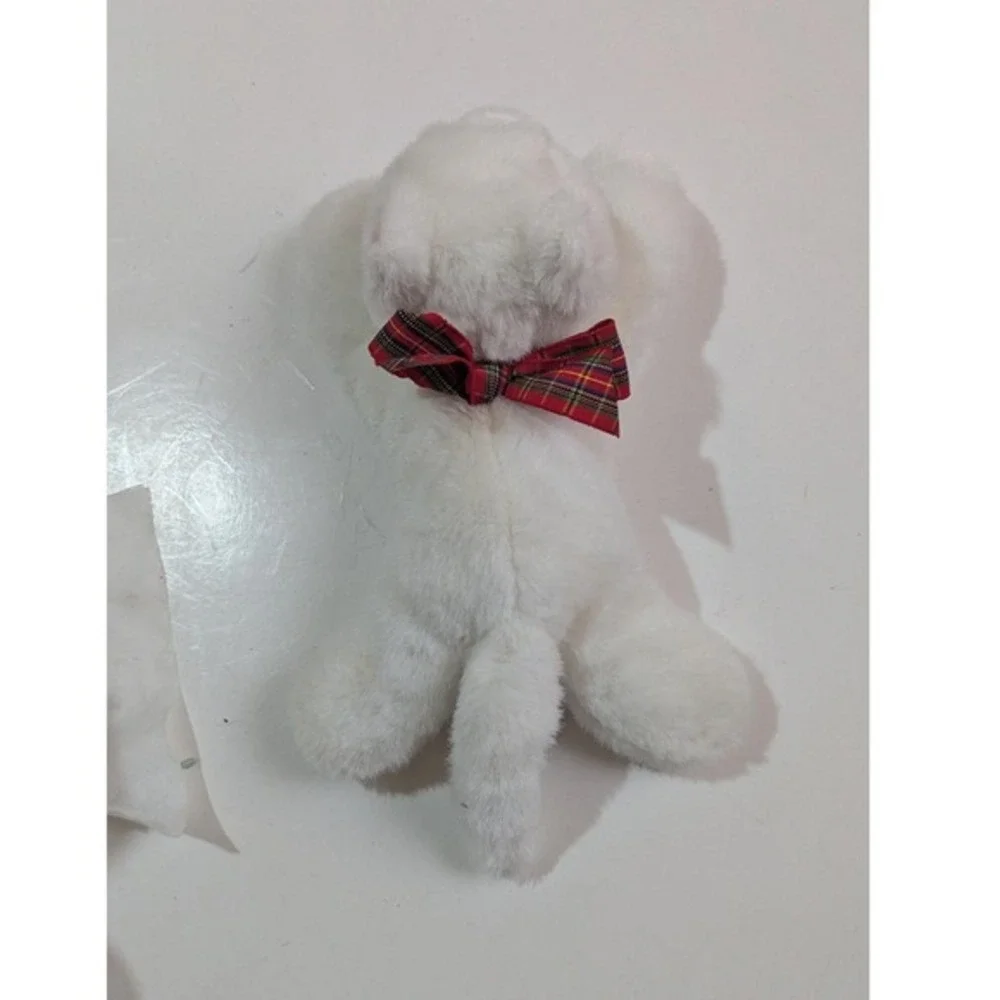 Chosun Just Friends White Plush Kitten Cat Red Plaid Bow Stuffed Animal 10 Inch‎